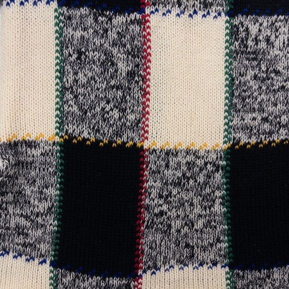 Vintage Boston Traders Wool Sweater XLT Chunky Knit Check Geometric Grandpa 90s - Picture 6 of 8